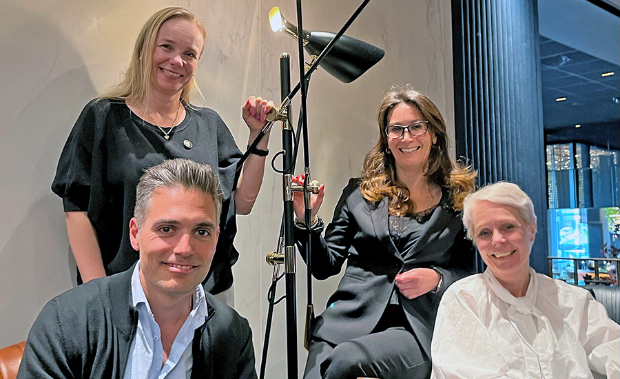 Styret under befaring på Hotel Continental. Bak fra venstre: Camilla Gresseth, Camilla Tyrén. Foran Dan Sharoni og Aina Rønning